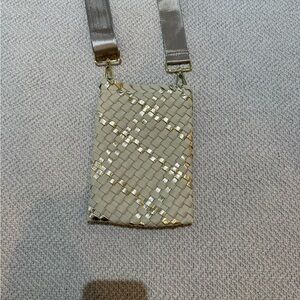 HAUTE SHORE Metallic Woven Crossbody Bag